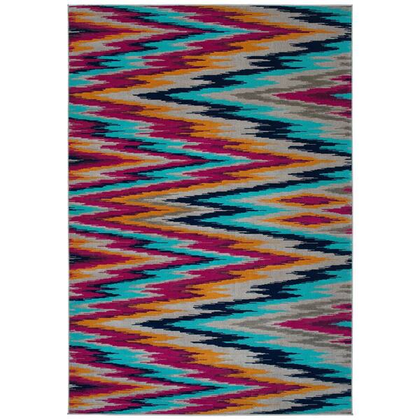 Legata Collection Multi 5'3" x 7'3" Rectangle Residential Indoor-Outdoor Area Rug