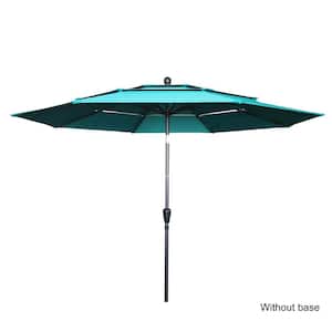 10 ft. Aluminum Market Patio Umbrella with Double Vented in Turquoise
