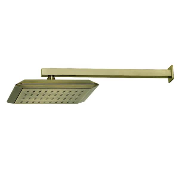Kingston Brass Shower Scape 1-Spray Pattern with 1.8 GPM 9.63 in. Wall Mount Rain Fixed Shower Head in Antique Brass