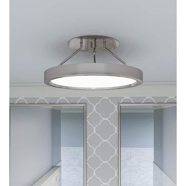 Quoizel Outskirt 11-in Brushed Nickel Modern/Contemporary Integrated LED Flush Mount Light