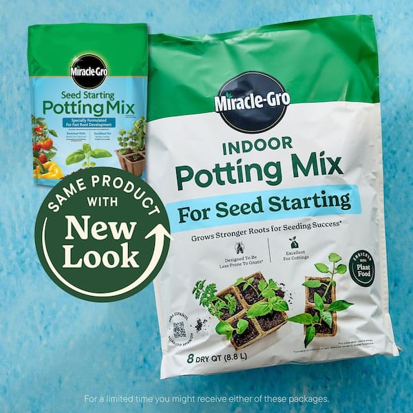 Miracle-Gro Indoor Potting Mix for Seed Starting 8 qt. Soil For Vegetable,  Flower, and Herb Seeds and Cuttings 74978890