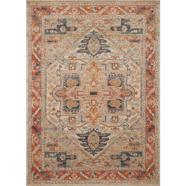 Loloi Jocelyn Sand/Multi 6 ft. 7 in. x 9 ft. 7 in. Transitional 100% Polypropylene Pile Area Rug