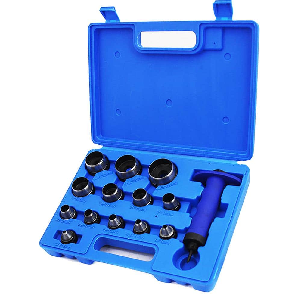 Professional Interchangeable Large Hollow Hole Punch Tool Set, 10 Piece  Heavy Duty Gasket Punch Set, 5mm - 32mm Hollow Punch Kit
