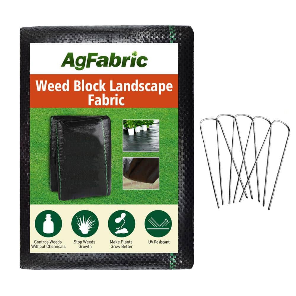 Agfabric 6 ft. x 16 ft. Landscape Weed Barrier PP Woven Garden Mat