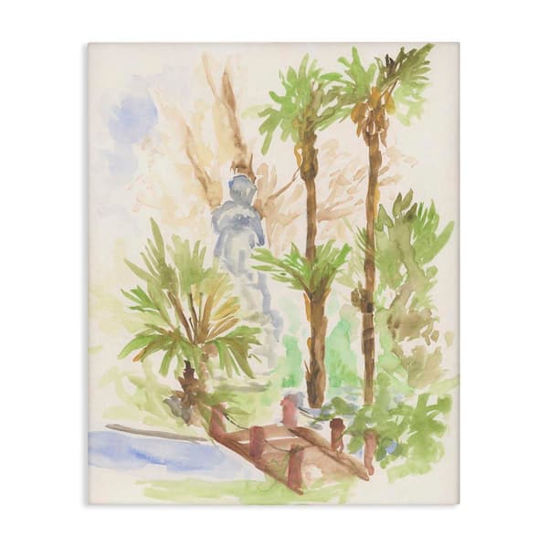 Stupell Industries Bridge over River Abstract by June Erica Vess Unframed Nature Graphic Art Print 30 in. x 24 in.