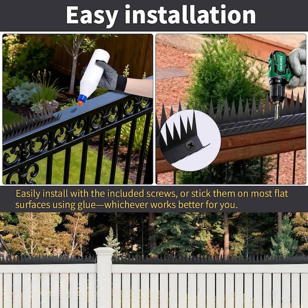 94.4 in. Anti Climb Fence Spikes Metal Security for Outdoor Walls