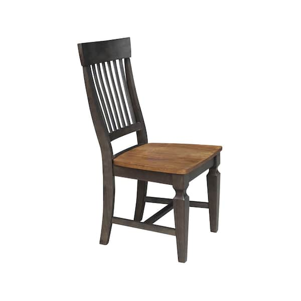 International Concepts Vista Hickory/Coal Slat Back Dining Chair