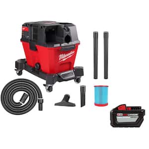 M18 FUEL 6 Gal. Cordless Wet/Dry Shop Vacuum with Filter, Hose, Accessories and M18 High Output 12.0Ah Battery Pack