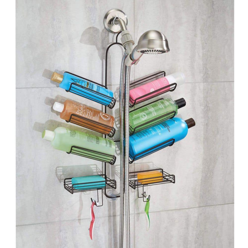 Bronze Metal Hanging Shower Caddy with Suction Mount