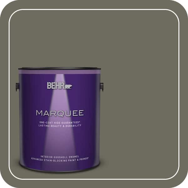 BEHR MARQUEE 1 gal. #N370-6 Gladiator Gray One-Coat Hide Eggshell Enamel Interior Paint & Primer