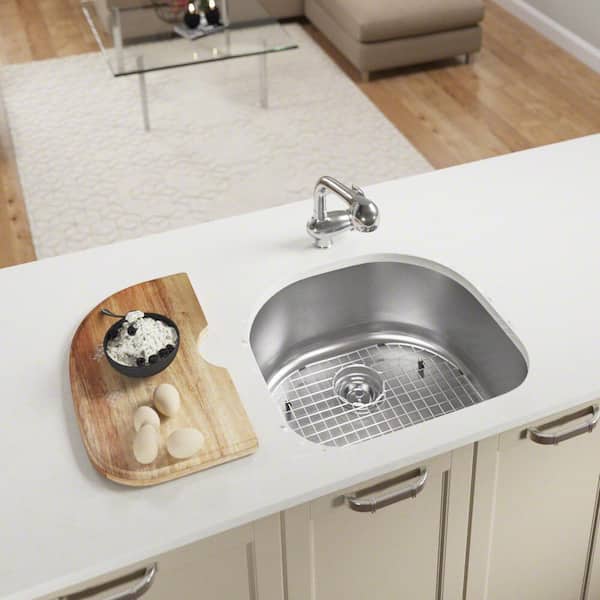 MR Direct Stainless Steel 24 in. Single Bowl Undermount Kitchen Sink with Additional Accessories