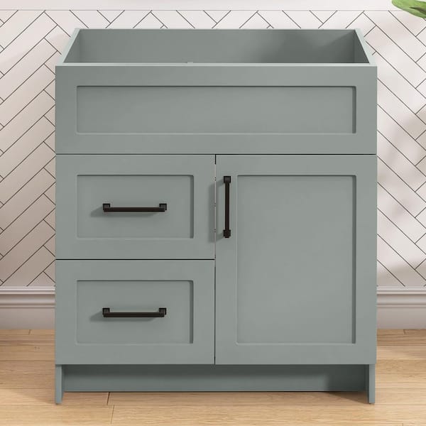 Mox 30 in. W x 21.5 in. D x 33.5 in. H Freestanding Bath Vanity Cabinet without Top in Sky Gray