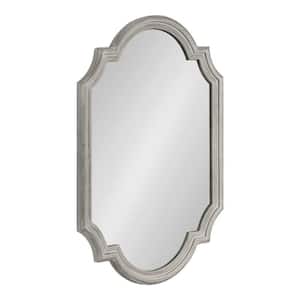 Fairbourne 24.00 in. W x 36.00 in. H Scalloped Wood Gray Framed Traditional Wall Mirror