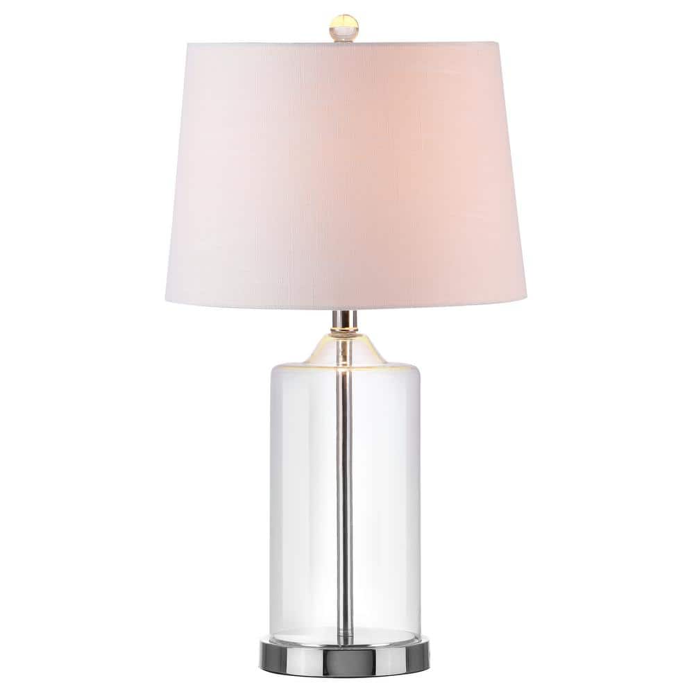 Walsh 25" Clear Glass Table Lamp with Chrome Accents