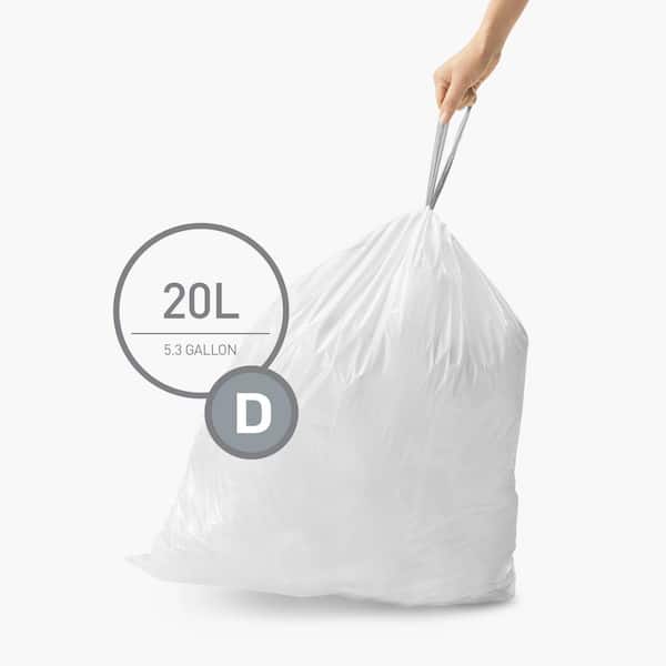 20 Liter Code D Custom-Fit Bathroom Drawstring Trash Bag Liners (100 Ct. Dispenser Pack)
