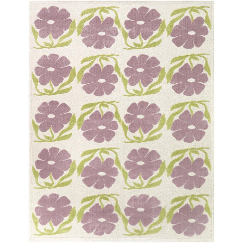 Juniper Lilac/Green 5 ft. 3 in. x 7 ft. Boho Floral Area Rug price history on PriceWatchPro