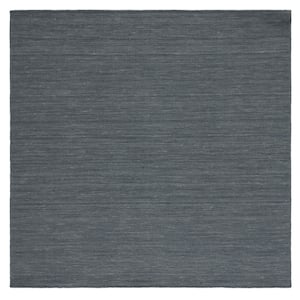 Kilim Grey/Silver 6 ft. x 6 ft. Solid Color Square Area Rug