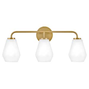 Gio 24.0 in. 3-Light Lacquered Brass Vanity Light