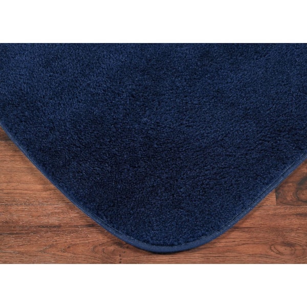 Traditional Navy 24 in. x 40 in. Plush Nylon Bath Mat