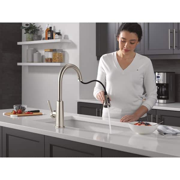 Finnridge Stainless 16.5 in. H Pull Down Sprayer Kitchen Faucet with 360 Degree Spout Swivel