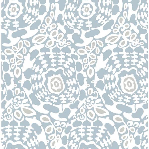 A-Street Prints Divine Abstract Medallion Blue Nonpasted Non Woven Wallpaper