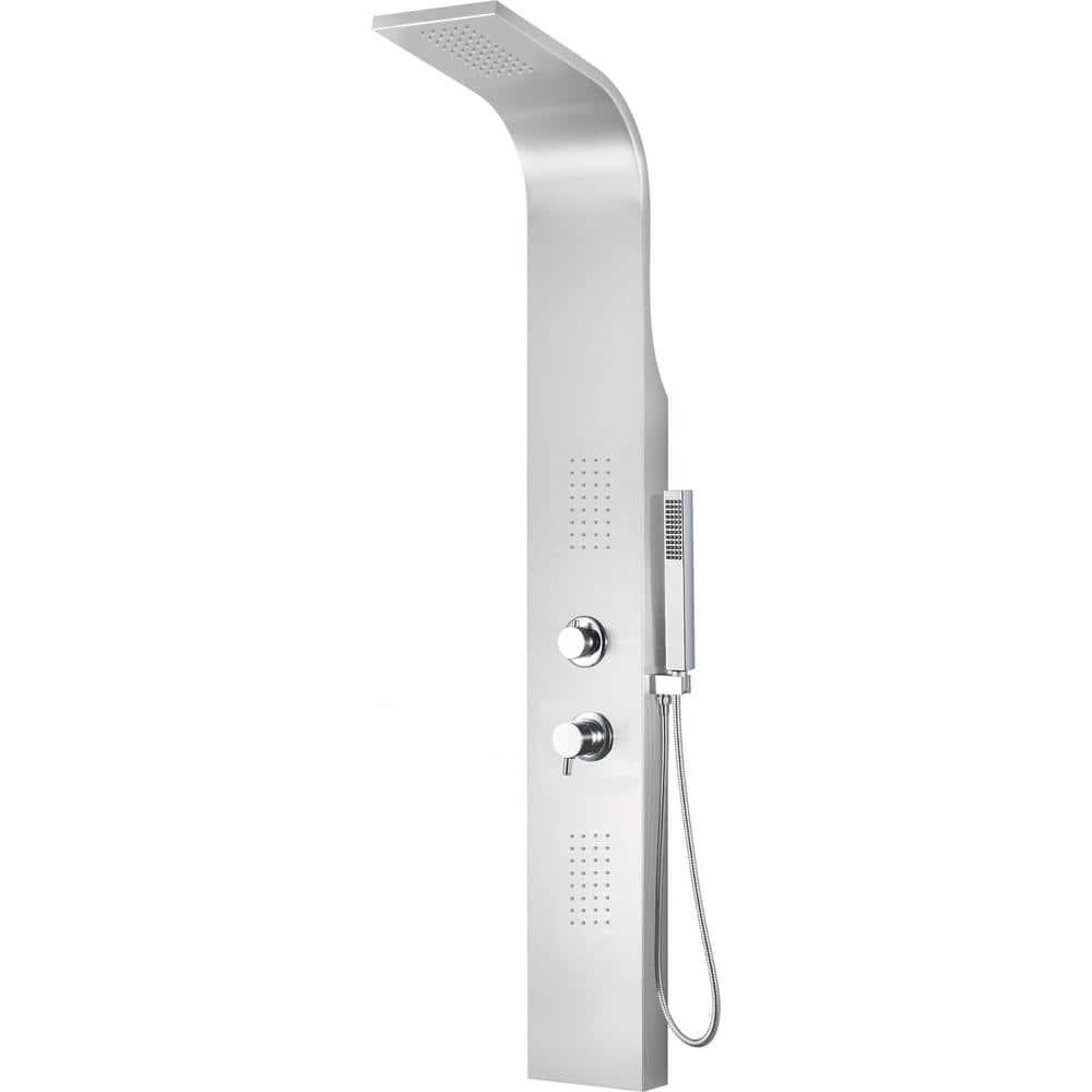 59'' Brushed Stainless Steel Shower Panel with Body Sprays