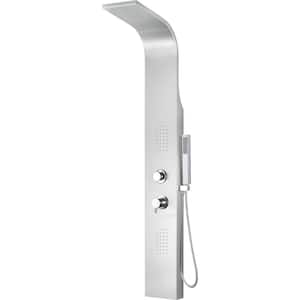 17.75 in. 2-Jet Shower Tower in Stainless Steel