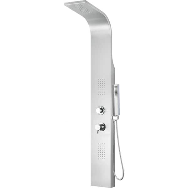 ALFI BRAND 17.75 in. 2-Jet Shower Tower in Stainless Steel