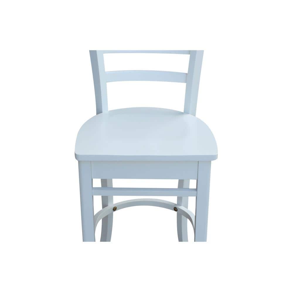Emily Solid Wood White Counter Height Barstool 41"