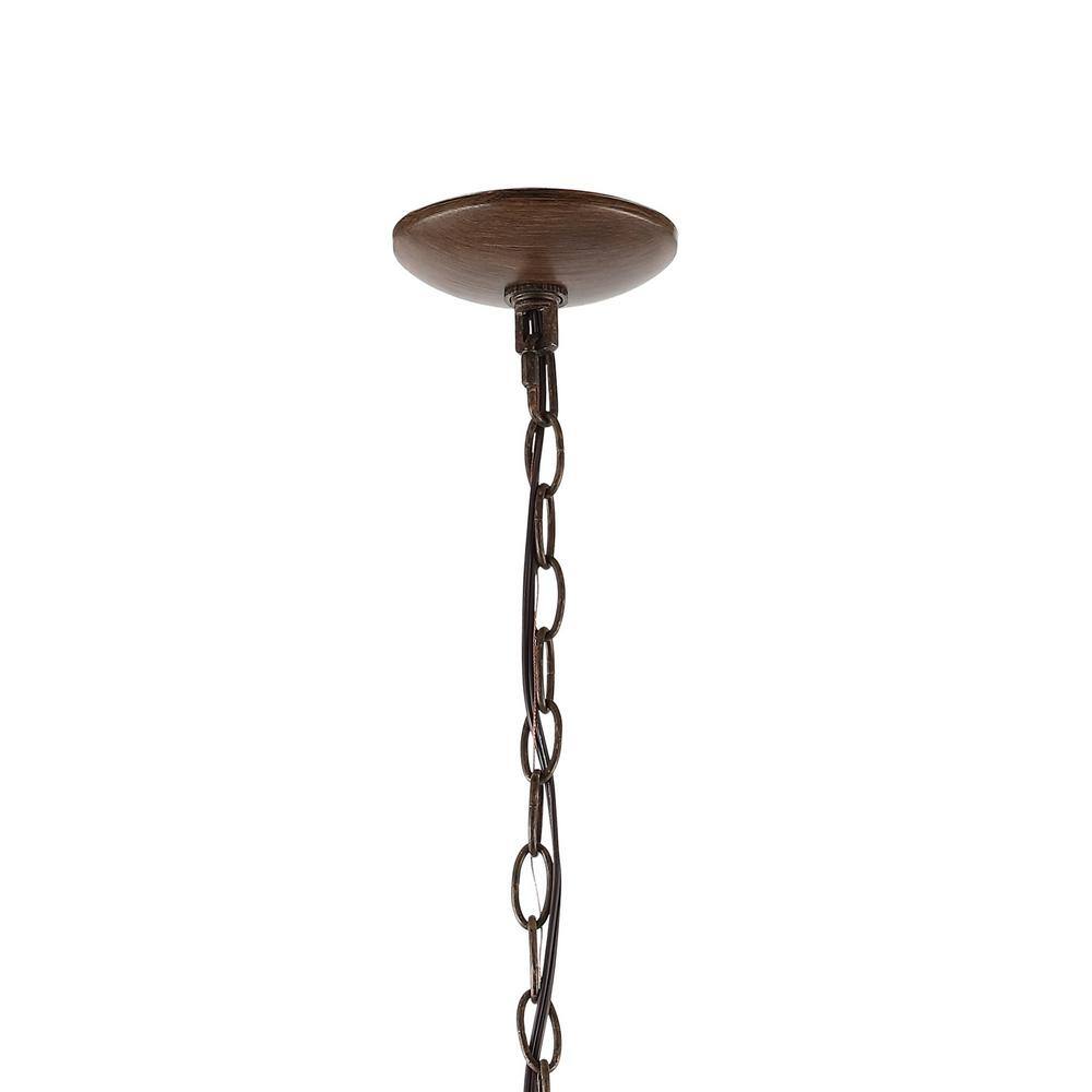 Victoria 29" Rustic Brown Iron 6-Light LED Candle Chandelier