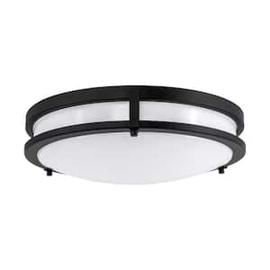 Ripon 14.8 in. W Matte Black Integrated LED Dimmable Flush Mount Ceiling Light