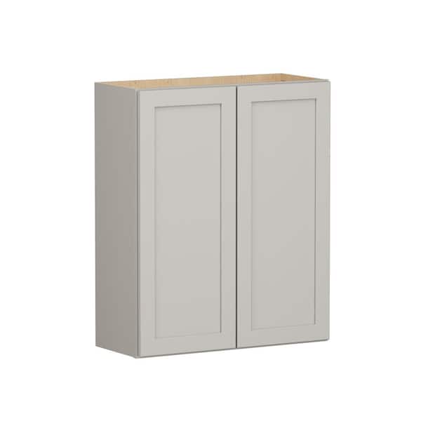 Shaker Full Overlay 30 in. W x 12 in. D x 36 in. H Plywood Assembled Wall Kitchen Cabinet in Stone Gray