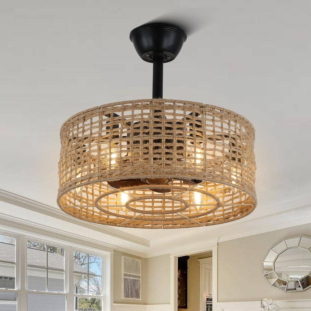 Reviews for Oaks Aura Boca 18 in. Indoor Brown Rattan Hemp Rope Zen