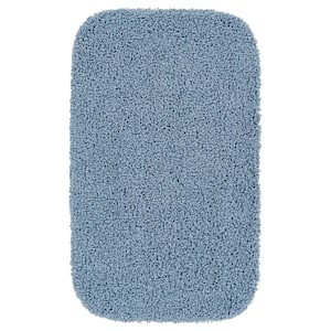 Jazz Basin Blue 24 in. x 40 in. Washable Bathroom Accent Rug