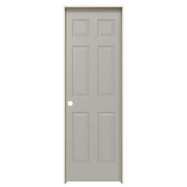 JELD-WEN 28 in. x 80 in. Colonist Vanilla Painted Right-Hand Smooth Molded Composite Single Prehung Interior Door
