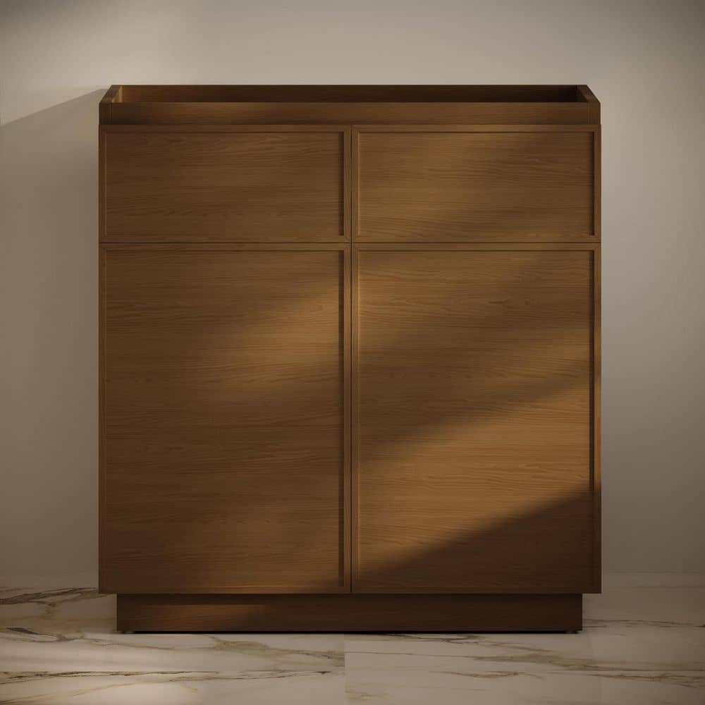 St. Tropez 36" Freestanding Brown Oak Bathroom Vanity Cabinet