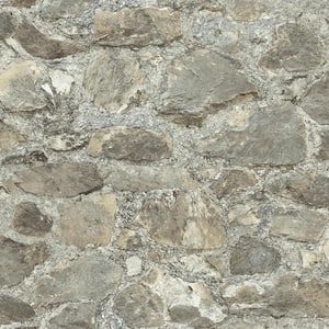 Weathered Stone Vinyl Peel & Stick Wallpaper Roll (Covers 28.18 Sq. Ft.)