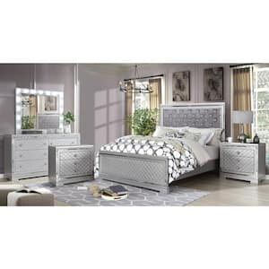 Casilla 5-Piece Silver and Gray King Bedroom Set