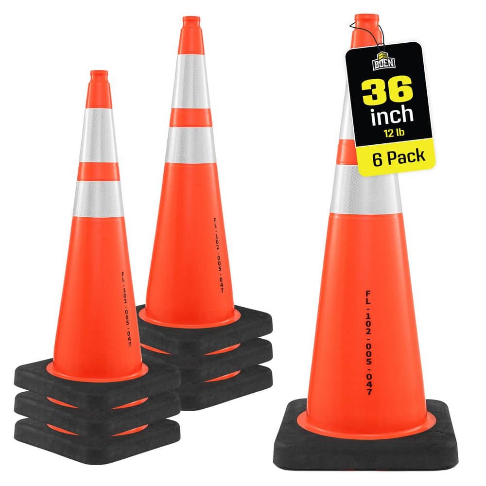 36 in, Orange Traffic Cones, 6-Pk, Florida DOT Approved MUTCD Compliant W/2 Rflc Collars and 12 lbs.Base price history on PriceWatchPro