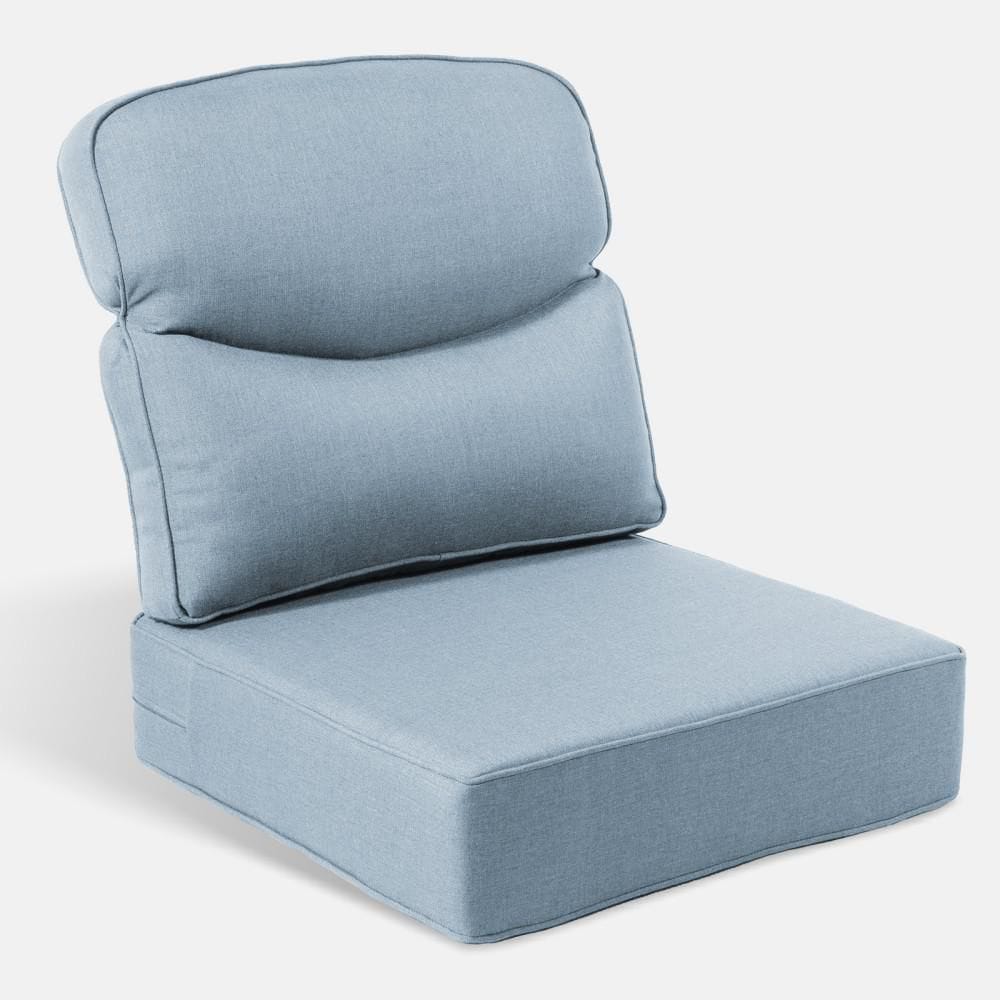 Crescent 24 in. x 24 in. x 6 in. 2-Piece Deep Seating Outdoor Lounge Chair Thick Cushion Set in Baby Blue (1-Set) price history on PriceWatchPro