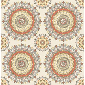 Gemma Coral Boho Medallion Paper Strippable Roll Wallpaper (Covers 56.4 sq. ft.)