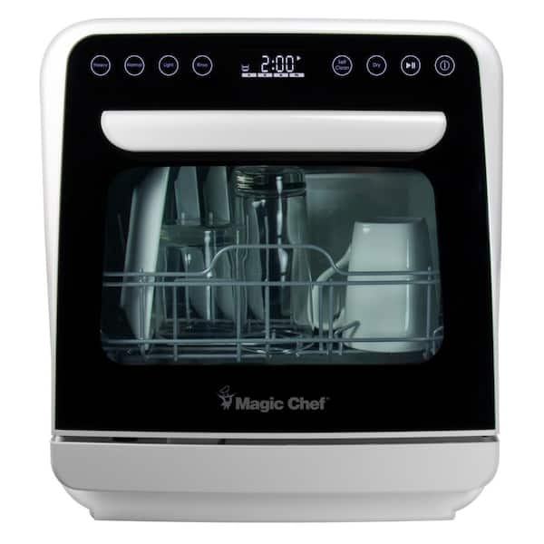 Magic Chef Mini Countertop Dishwasher in White with 3-Place Setting Capacity