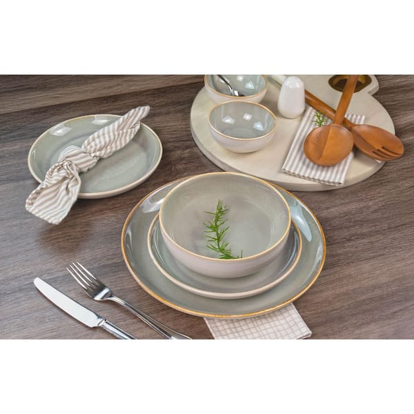 Sango Resona Moss 16-Piece Green Dinnerware Set 3646GR800ACN25
