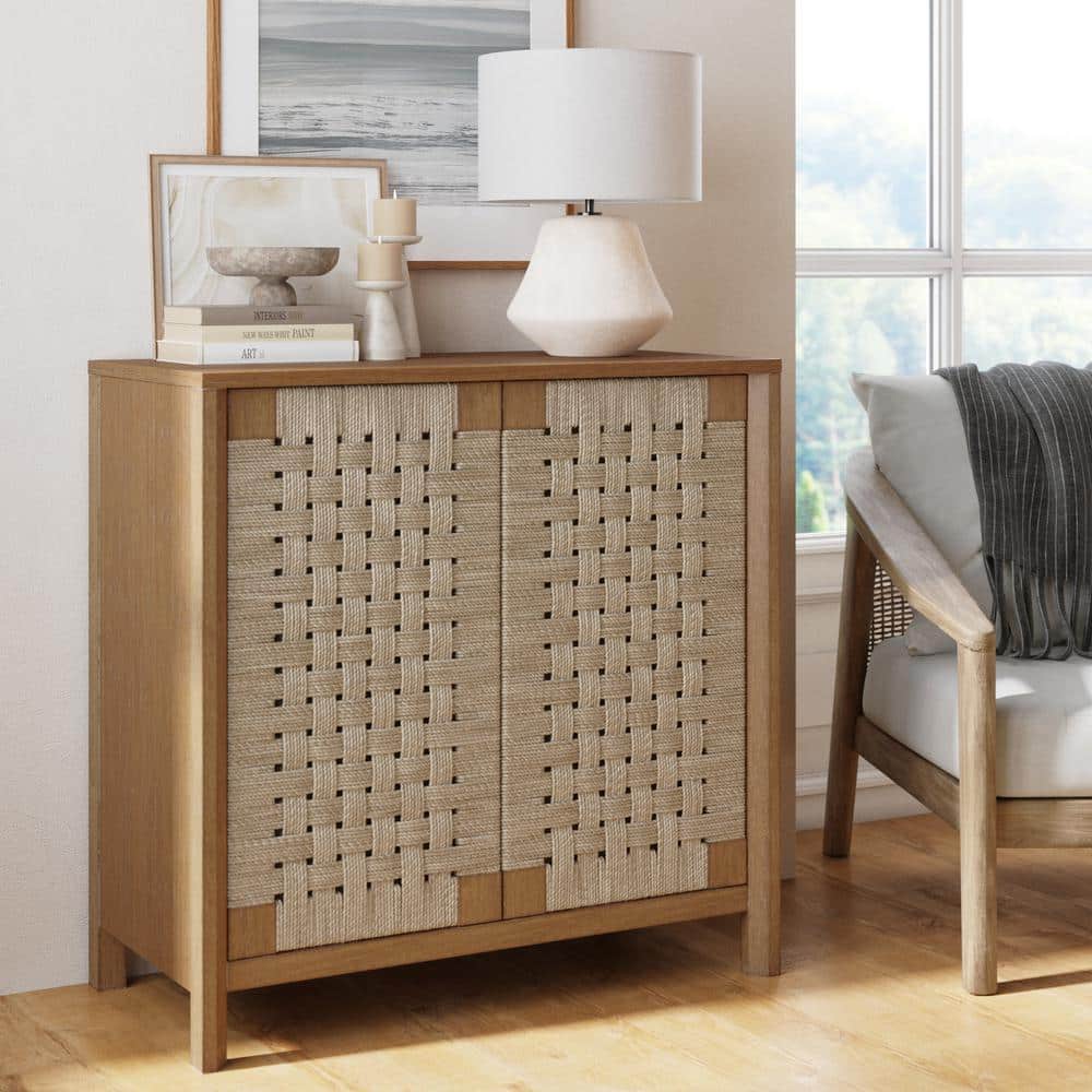 Nathan James Aerie Rustic Wood Light Brown 31 in. Accent Cabinet