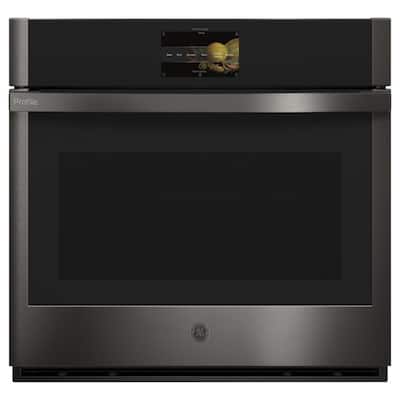Profile 30 in. Single Electric Wall Oven with Convection Self-Cleaning in Black Stainless Steel, Fingerprint Resistant