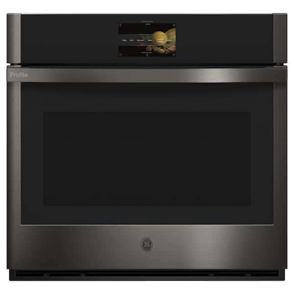 GE Profile 30 in. Smart Single Electric Wall Oven with Convection and Self Clean in Black Stainless Steel