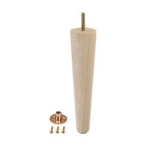 8 in. x 1-7/8 in. Mid-Century Unfinished Hardwood Round Taper Leg