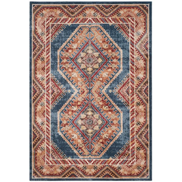 SAFAVIEH Bijar Royal/Rust 8 ft. x 10 ft. Border Area Rug