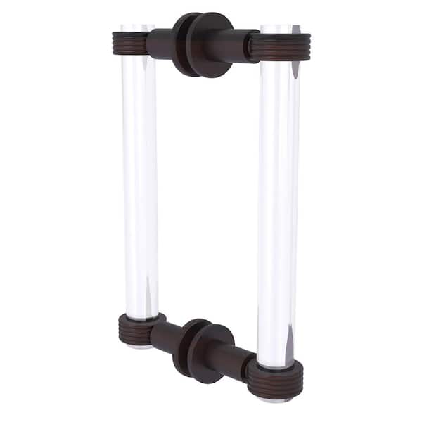 Allied Brass Clearview  8 in. Back to Back Shower Door Pull with Groovy Accents in Venetian Bronze (1-Pair)