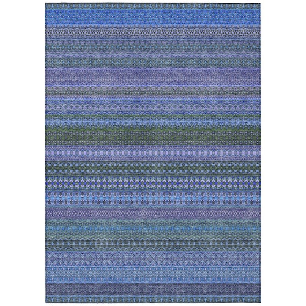 Chantille ACN527 Blue 2 ft. 6 in. x 3 ft. 10 in. Machine Washable Indoor/Outdoor Geometric Area Rug